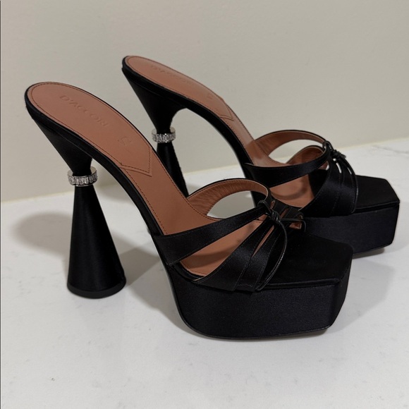 $1195 D'Accori Sienna Satin Platform Mule Size 40.5 - Picture 5 of 10
